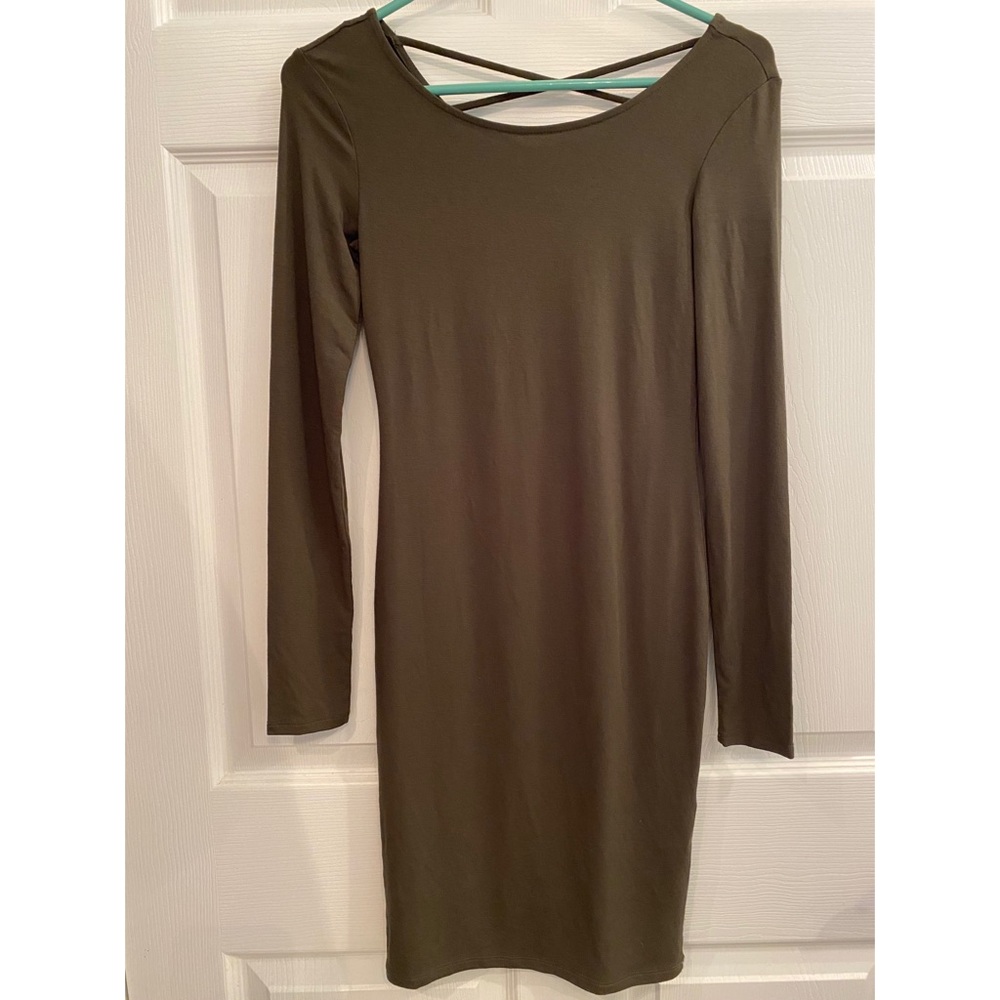 Olive long sleeve dress